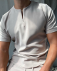 Solid color polo shirt without zipper