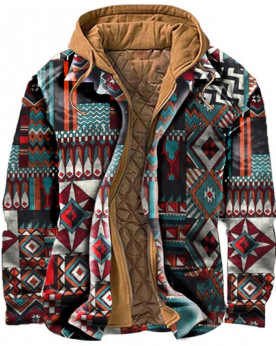 Men's thickened quilted printed jacket HF0408-05-01