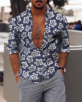 floral print men's shirt HF0419-01-03