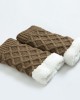 Unisex Winter Leg Warmer Thicken Fleece Liner Knit Knee Pads Warm Diamond Tube Socks Boots Deco