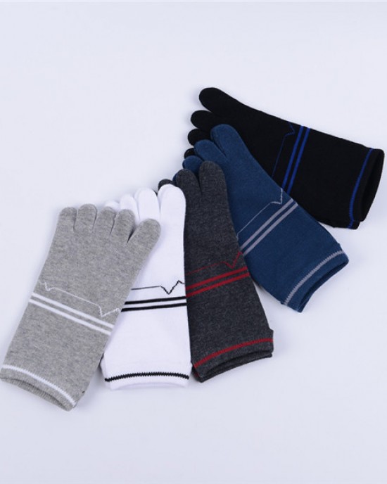 Men Summer Cotton Causal Short Socks Deodorant Sweat Five Toe Socks